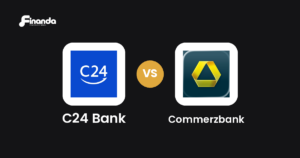 C24 Bank und Commerzbank im Vergleich: Banking-App-Test 2026 mit Testergebnis, Gebühren und Funktionen auf finanda