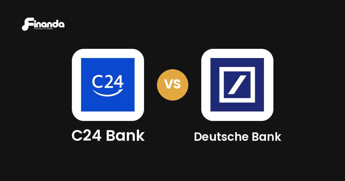 C24 Bank und Deutsche Bank im Vergleich: Banking-App-Test 2026 mit Testergebnis, Gebühren und Funktionen auf finanda