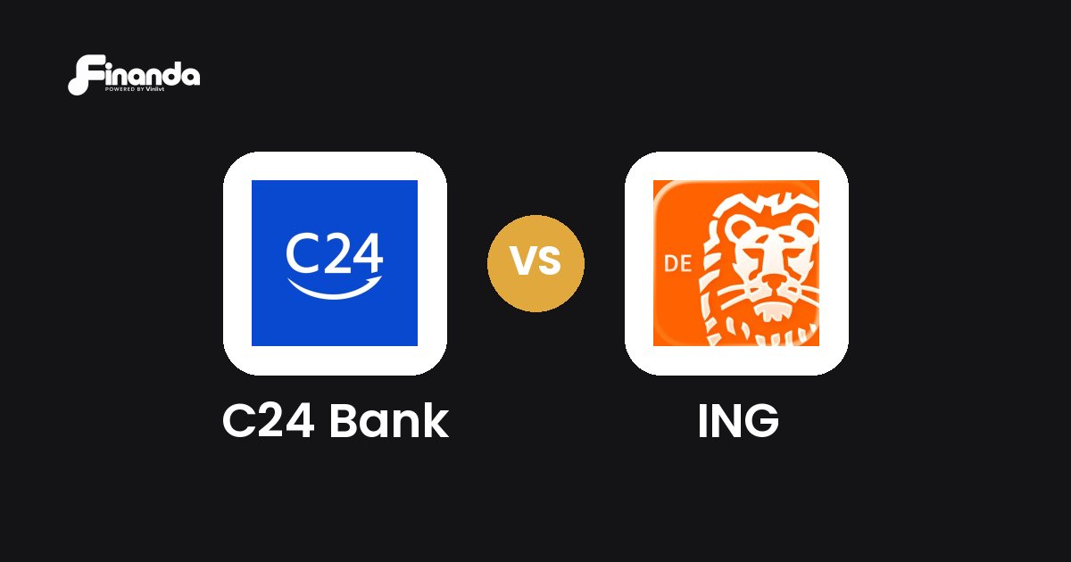 C24 Bank und ING im Vergleich: Banking-App-Test 2026 mit Testergebnis, Gebühren und Funktionen auf finanda