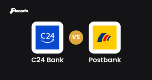 C24 Bank und Postbank im Vergleich: Banking-App-Test 2026 mit Testergebnis, Gebühren und Funktionen auf finanda