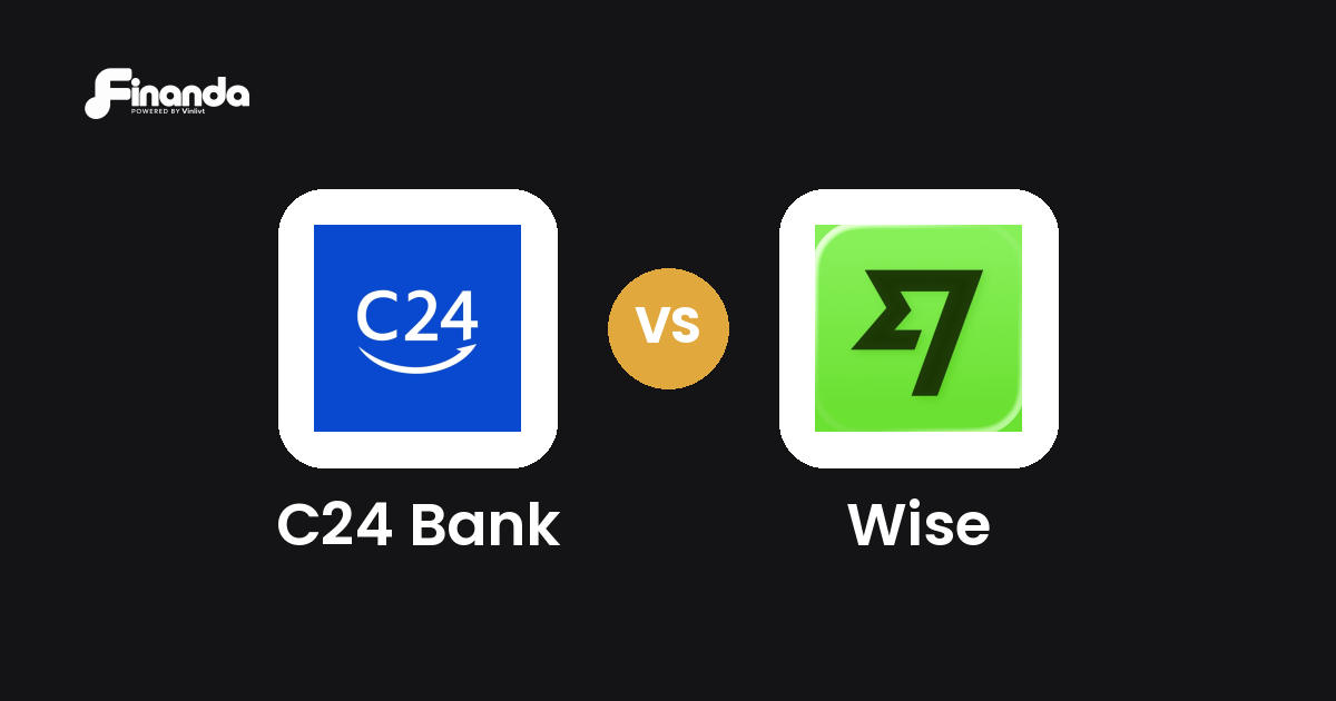C24 Bank und Wise im Vergleich: Banking-App-Test 2026 mit Testergebnis, Gebühren und Funktionen auf finanda