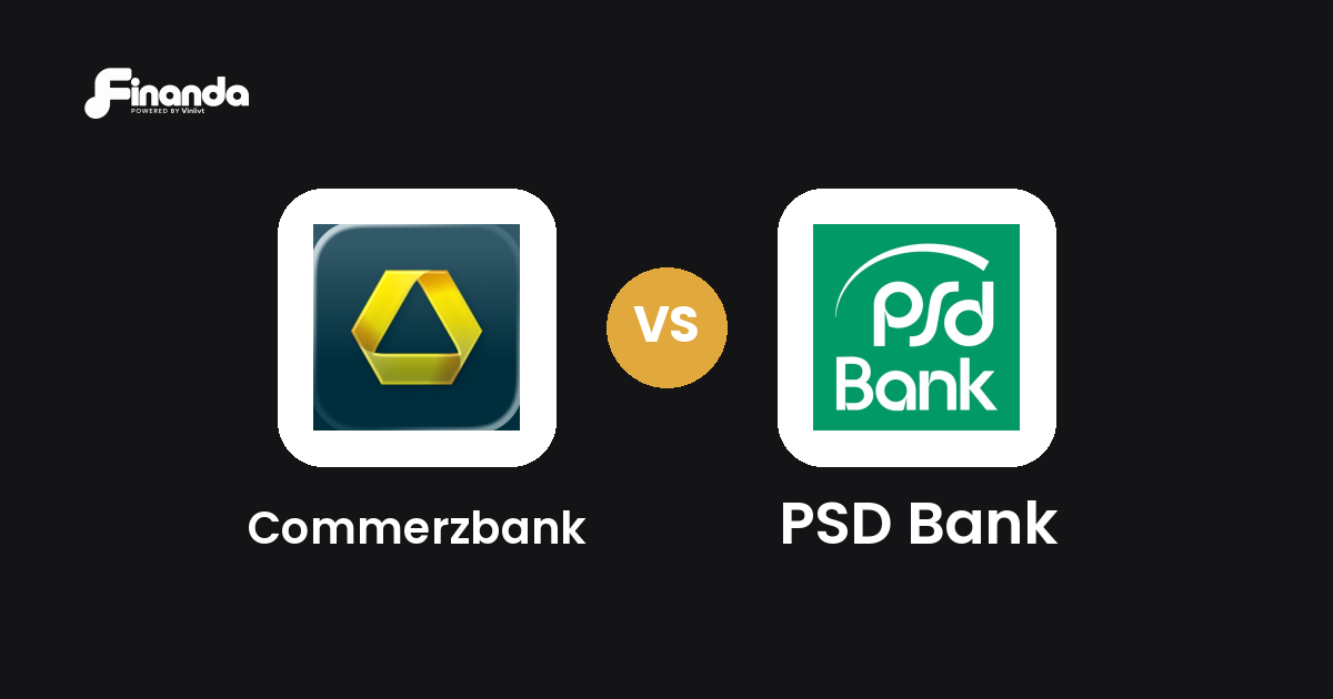 Commerzbank und PSD Bank im Vergleich: Banking-App-Test 2026 mit Testergebnis, Gebühren und Funktionen auf finanda