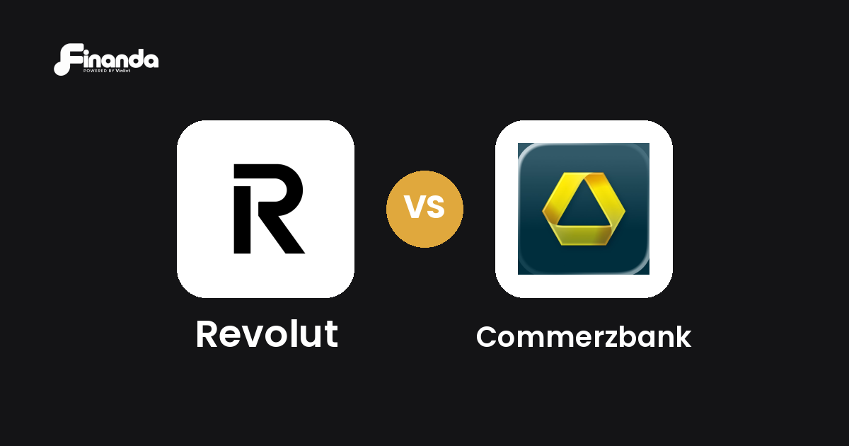 Revolut und Commerzbank im Vergleich: Banking-App-Test 2026 mit Testergebnis, Gebühren und Funktionen auf finanda