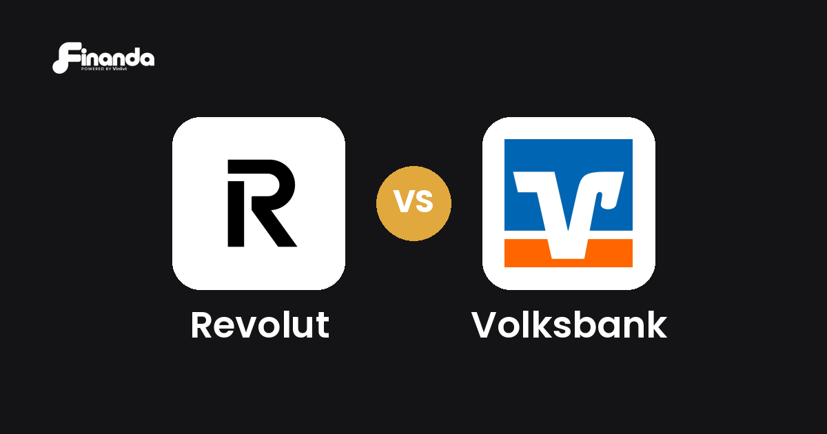 Revolut und Volksbank im Vergleich: Banking-App-Test 2026 mit Testergebnis, Gebühren und Funktionen auf finanda
