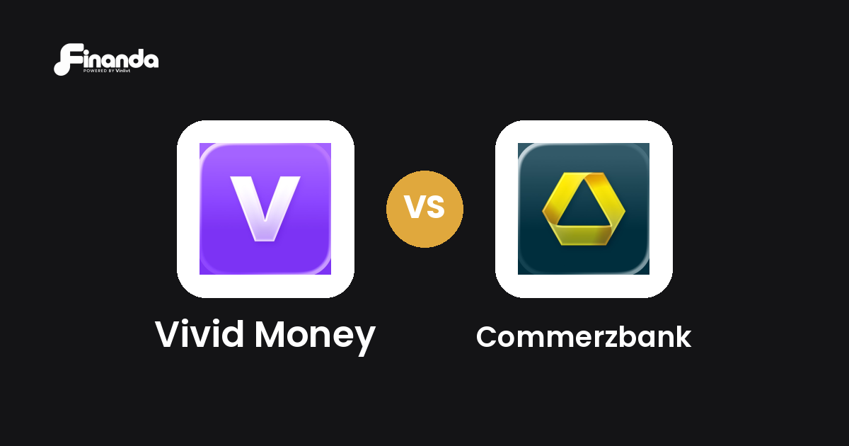 Vivid Money und Commerzbank im Vergleich: Banking-App-Test 2026 mit Testergebnis, Gebühren und Funktionen auf finanda
