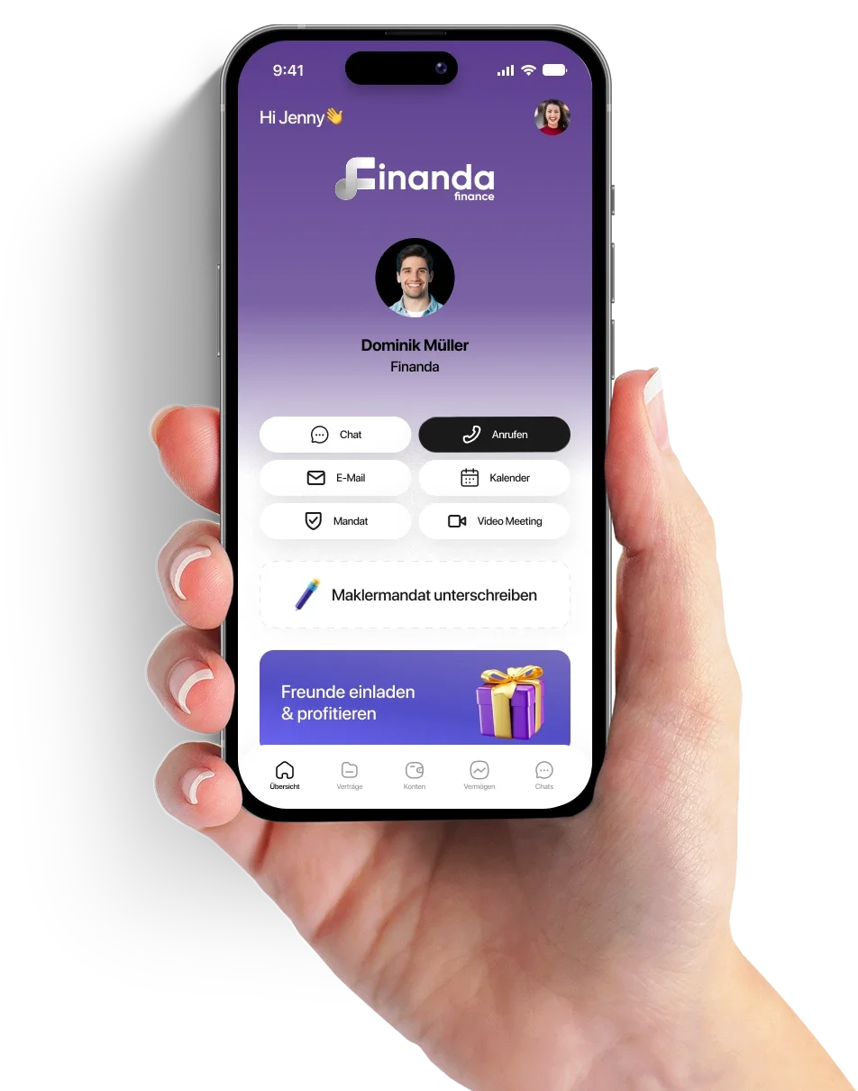 Finanda App in der Hand